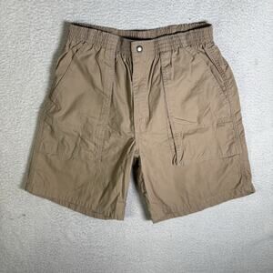 Vintage OP Ocean Pacific Shorts Mens Large Khaki Surf Skate Elastic Waist 1980s